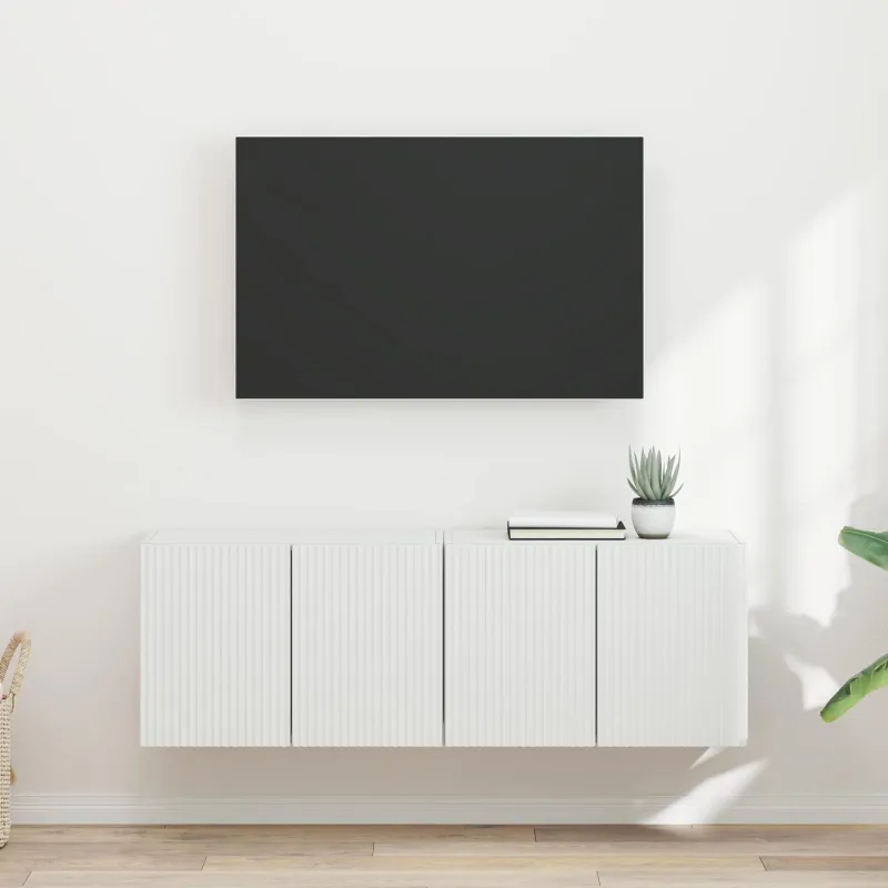 TV sieninė spintelė 2 pcs Balta 59,5 x 31 x 40 cm