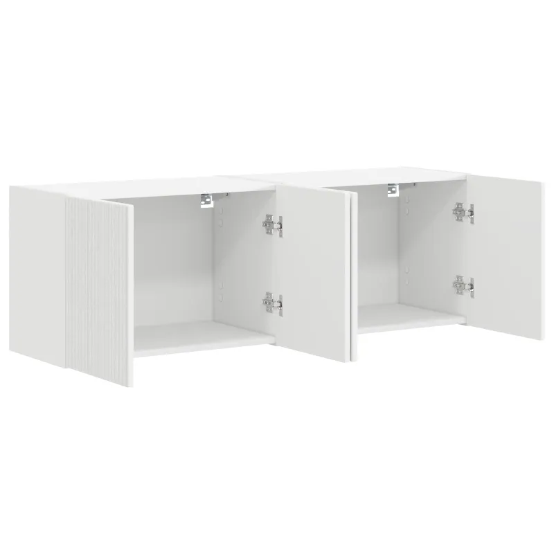 TV sieninė spintelė 2 pcs Balta 59,5 x 31 x 40 cm