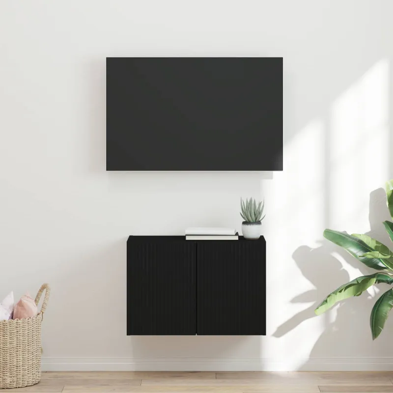 TV sieninė spintelė Juoda 59,5 x 31 x 40 cm Apdirbta mediena