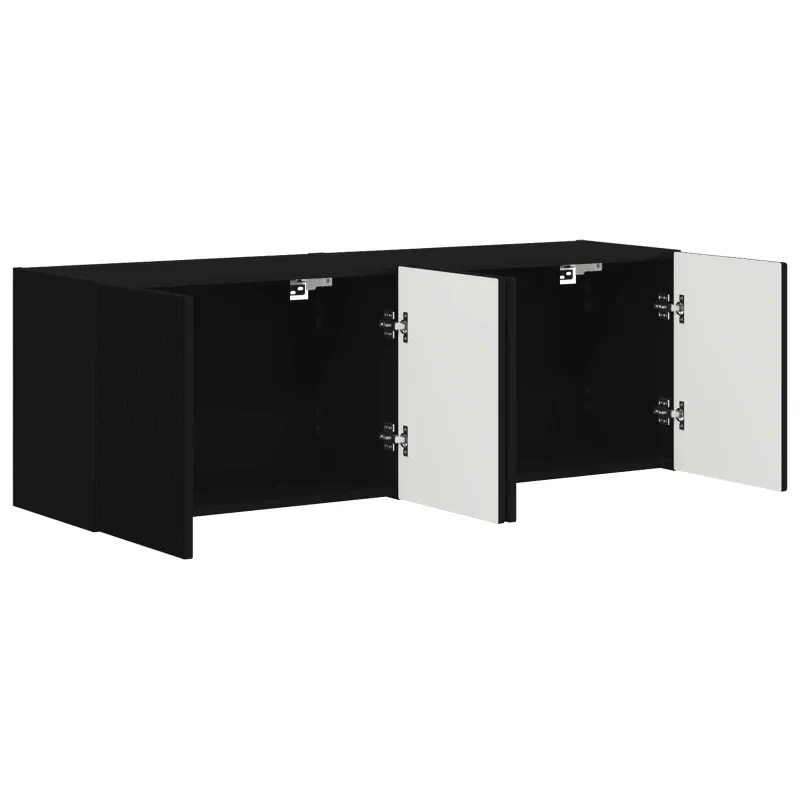 TV sieninė spintelė 2 pcs Juoda 59,5 x 31 x 40 cm