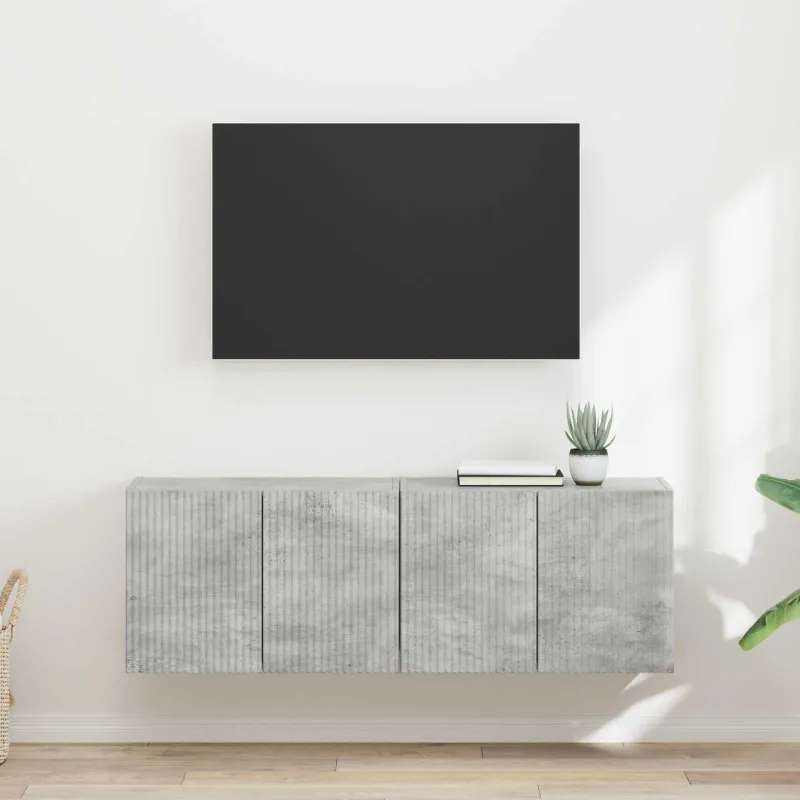 TV sieninė spintelė 2 pcs Betono pilka 59,5 x 31 x 40 cm