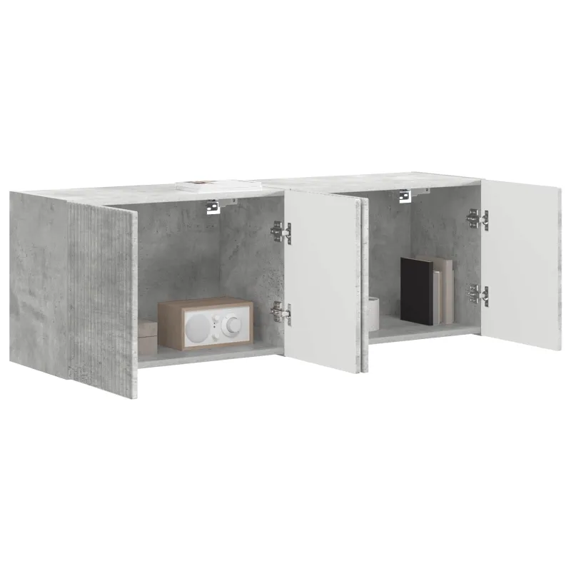 TV sieninė spintelė 2 pcs Betono pilka 59,5 x 31 x 40 cm