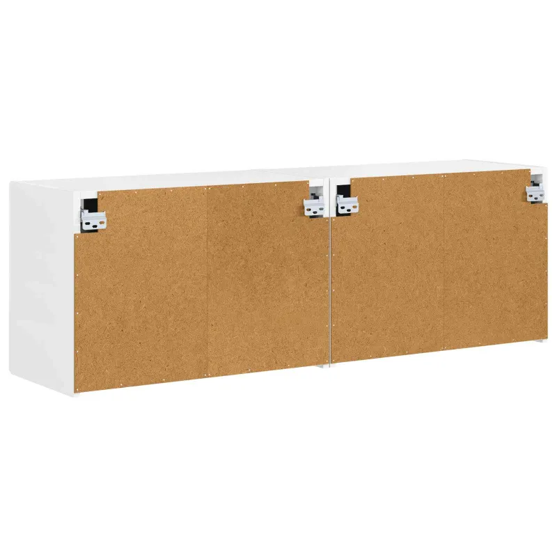 TV sieninė spintelė 2 pcs Aukštai blizganti balta