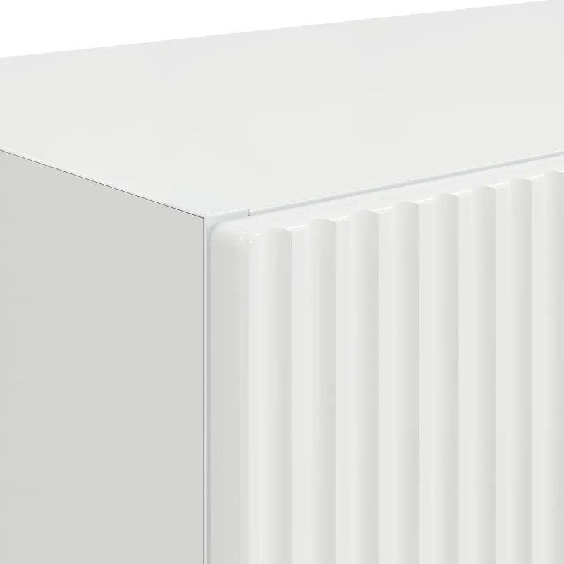 TV sieninė spintelė 2 pcs Aukštai blizganti balta