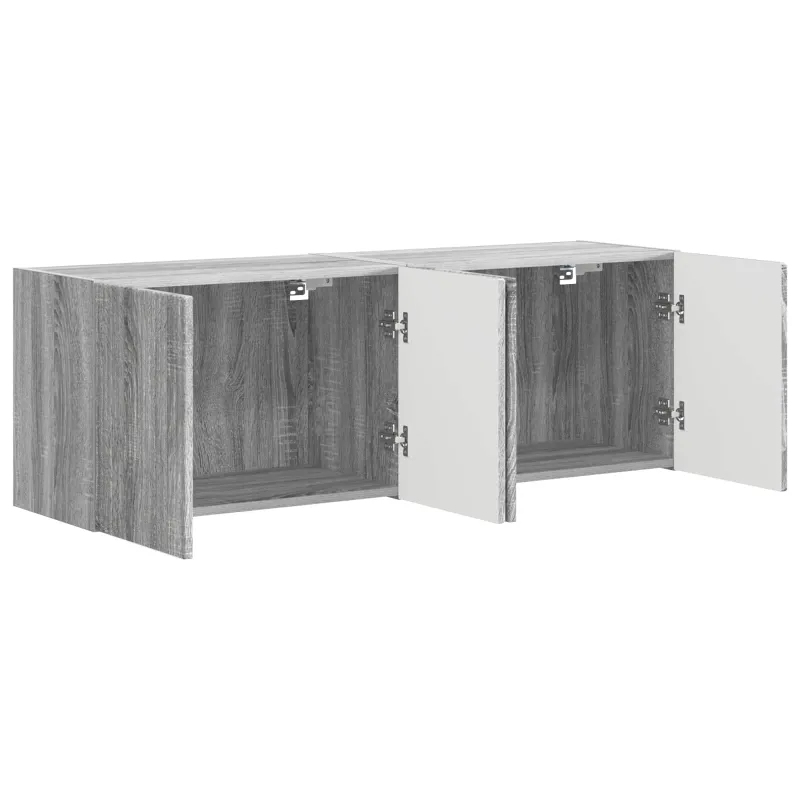 TV sieninė spintelė 2 pcs Pilkas Sonoma 59,5 x 31 x 40 cm