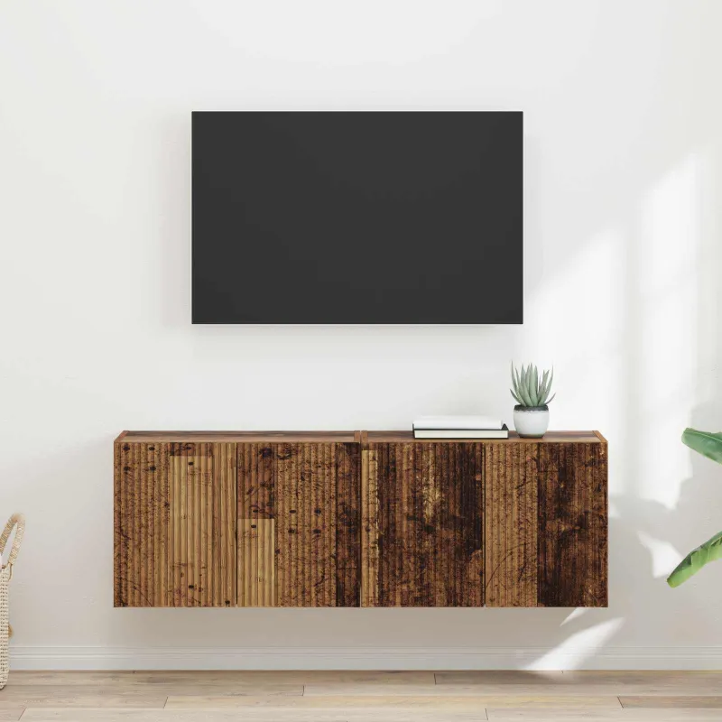 TV sieninė spintelė 2 pcs Senovinis medis 59,5 x 31 x 40 cm