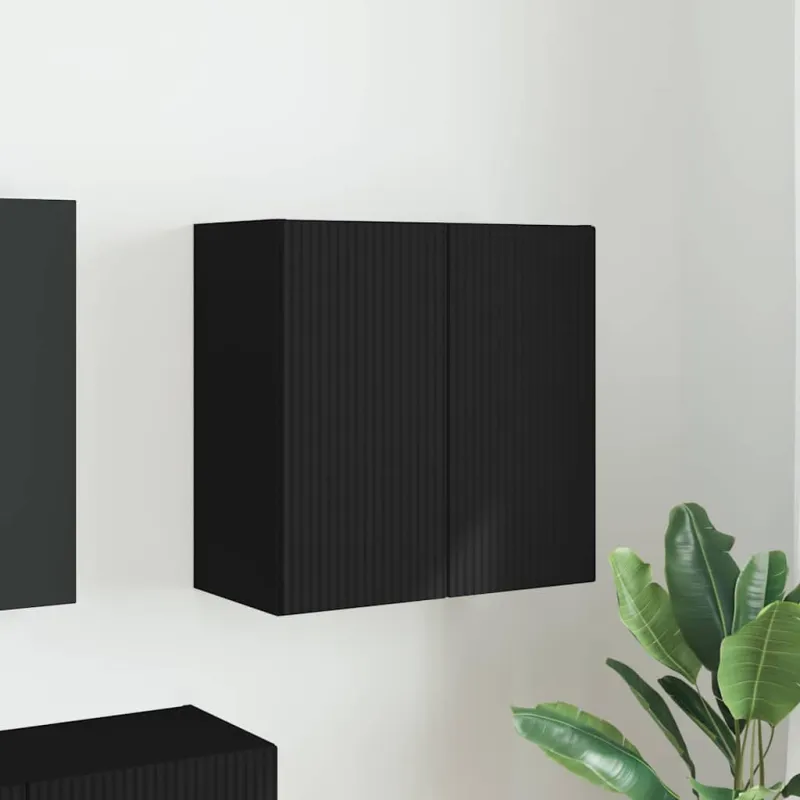 TV sieninė spintelė Juoda 59,5 x 31 x 60 cm Apdirbta mediena