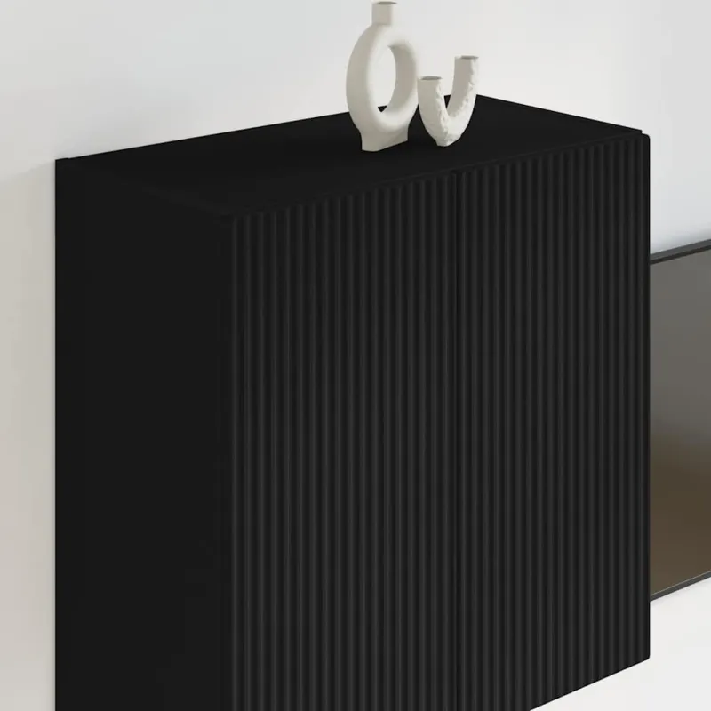 TV sieninė spintelė Juoda 59,5 x 31 x 60 cm Apdirbta mediena