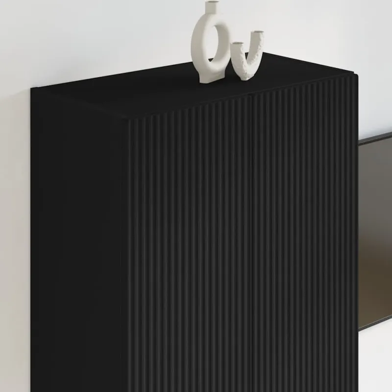 TV sieninė spintelė Juoda 59,5 x 31 x 80 cm Apdirbta mediena