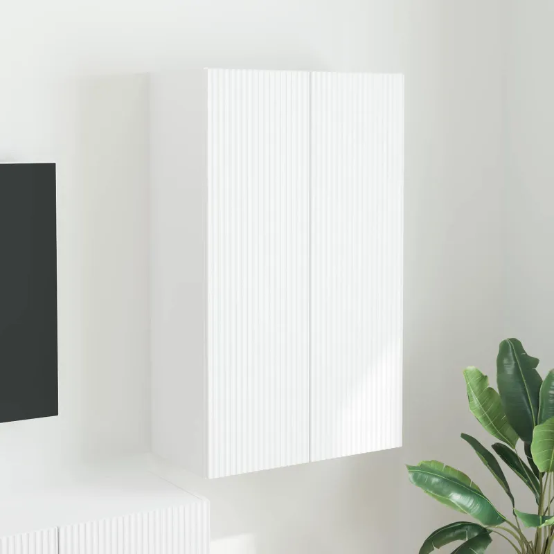 TV sieninė spintelė Balta 59,5 x 31 x 100 cm Apdirbta mediena