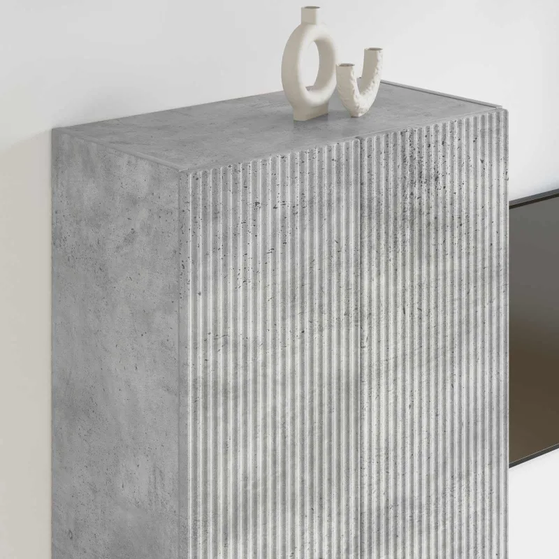 TV sieninė spintelė Betono pilka 59,5 x 31 x 100 cm