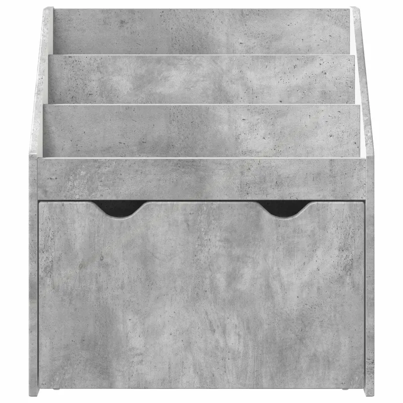 Vaikų knygų lentyna su stalčių Betono pilka 60 x 29,5 x 69 cm