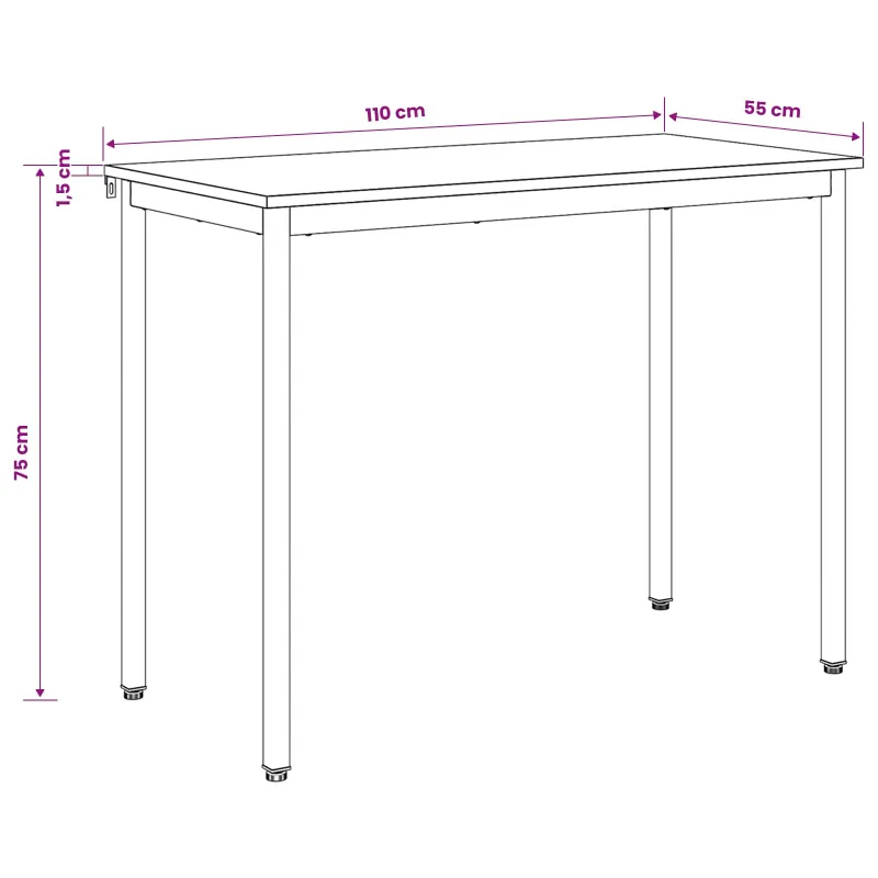 Valgomieji stalai 110 x 100 x 75 cm METALAS