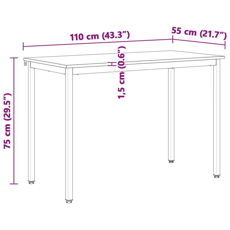 Valgomojo stalas Natūrali 110 x 55 x 75 cm