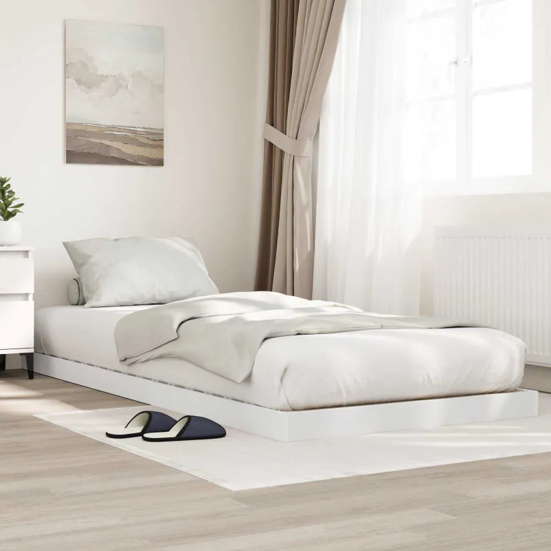 Grindų lovos rėmas Balta 75 x 190 cm Apdirbta mediena