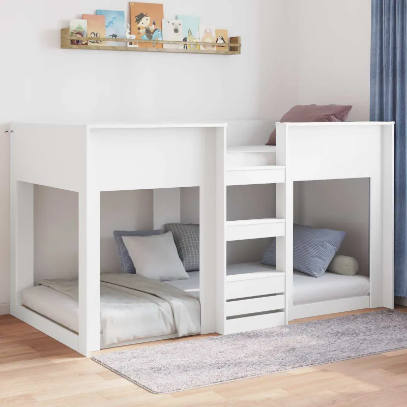 Grindų lovos rėmas Balta 75 x 190 cm Apdirbta mediena