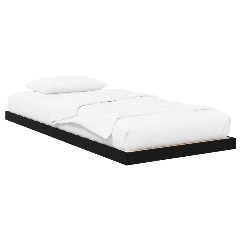 Grindų lovos rėmas Juodas ąžuolas 75 x 190 cm Apdirbta mediena