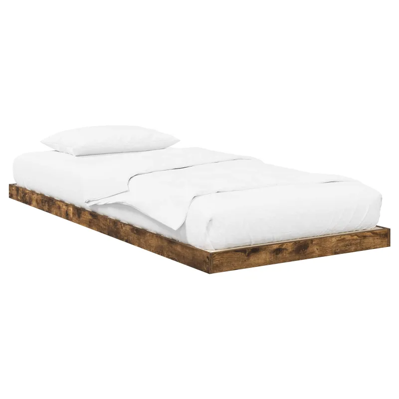 Grindų lovos rėmas Rūkyta ąžuolas 75 x 190 cm Apdirbta mediena