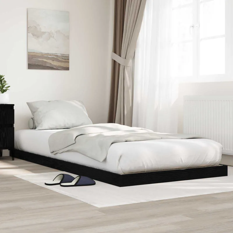 Grindų lovos rėmas Juodas ąžuolas 80 x 200 cm Apdirbta mediena