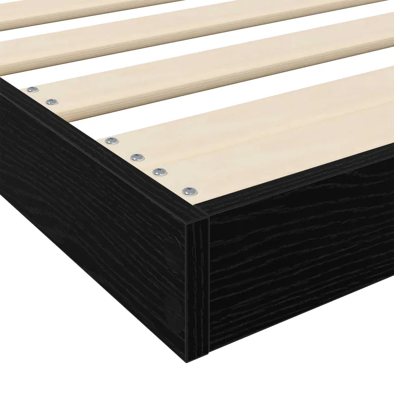 Grindų lovos rėmas Juodas ąžuolas 80 x 200 cm Apdirbta mediena