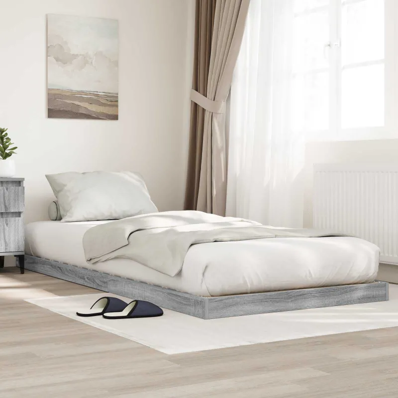 Grindų lovos rėmas Pilkas Sonoma 80 x 200 cm Apdirbta mediena