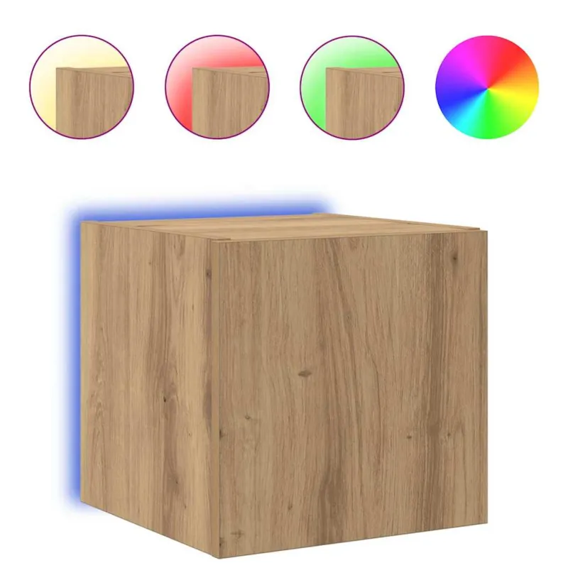 TV sieninė spintelė su LED Meistrų ąžuolas 30,5 x 35 x 30 cm