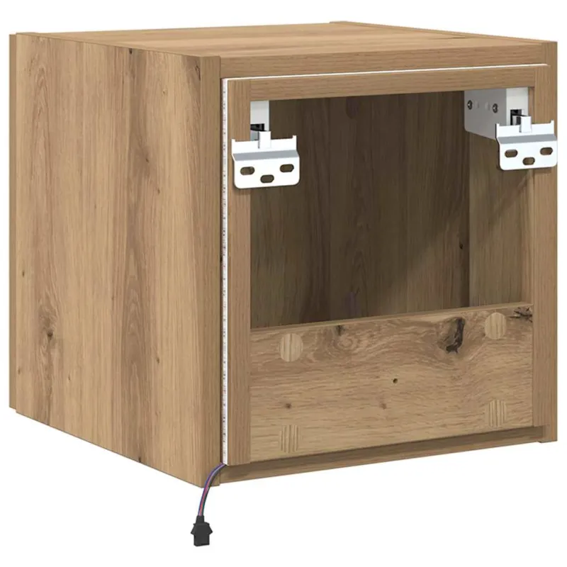 TV sieninė spintelė su LED Meistrų ąžuolas 30,5 x 35 x 30 cm