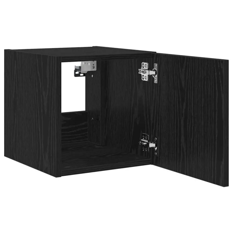 TV sieninė spintelė su LED Juodas ąžuolas 30,5 x 35 x 30 cm