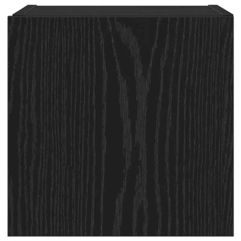 TV sieninė spintelė su LED Juodas ąžuolas 30,5 x 35 x 30 cm