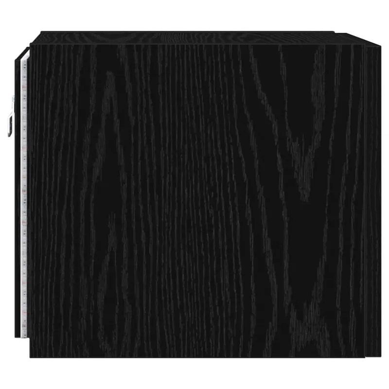 TV sieninė spintelė su LED Juodas ąžuolas 30,5 x 35 x 30 cm