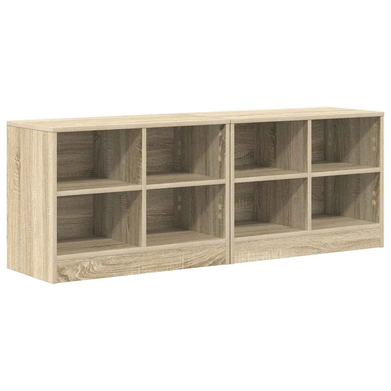 Lovos spintelė su lentyna 2 pcs Sonoma ąžuolas 66 x 33 x 48 cm