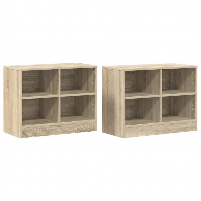 Lovos spintelė su lentyna 2 pcs Sonoma ąžuolas 66 x 33 x 48 cm