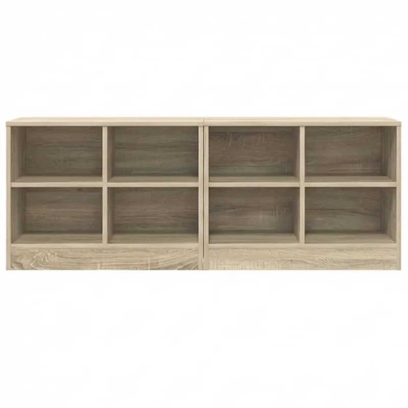 Lovos spintelė su lentyna 2 pcs Sonoma ąžuolas 66 x 33 x 48 cm