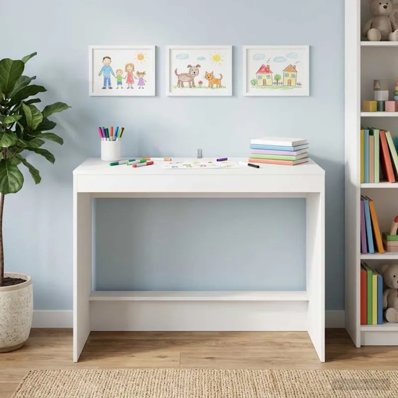 Lovos stalas Balta Apdirbta mediena 100 x 45 x 75 cm