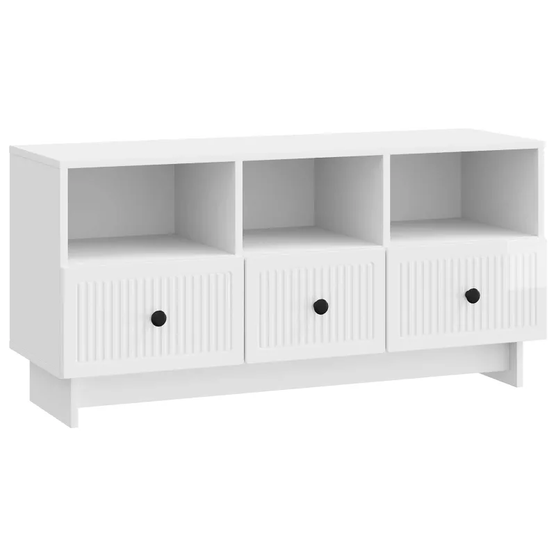 Televizoriaus spintelė Itin blizgi balta 102 x 34,5 x 50 cm