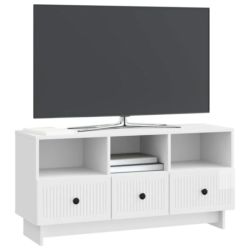 Televizoriaus spintelė Itin blizgi balta 102 x 34,5 x 50 cm
