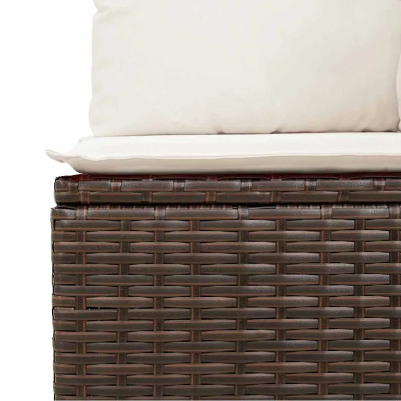 Sodo sohvaryhmä tyynyine 5 osaa Ruskea polyrottinki
