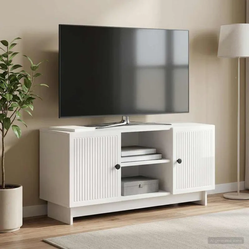 Televizoriaus spintelė 102 x 34,5 x 50 cm Itin blizgi balta