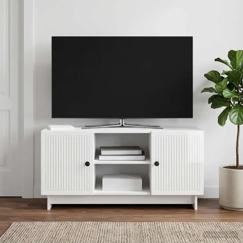 Televizoriaus spintelė 102 x 34,5 x 50 cm Itin blizgi balta