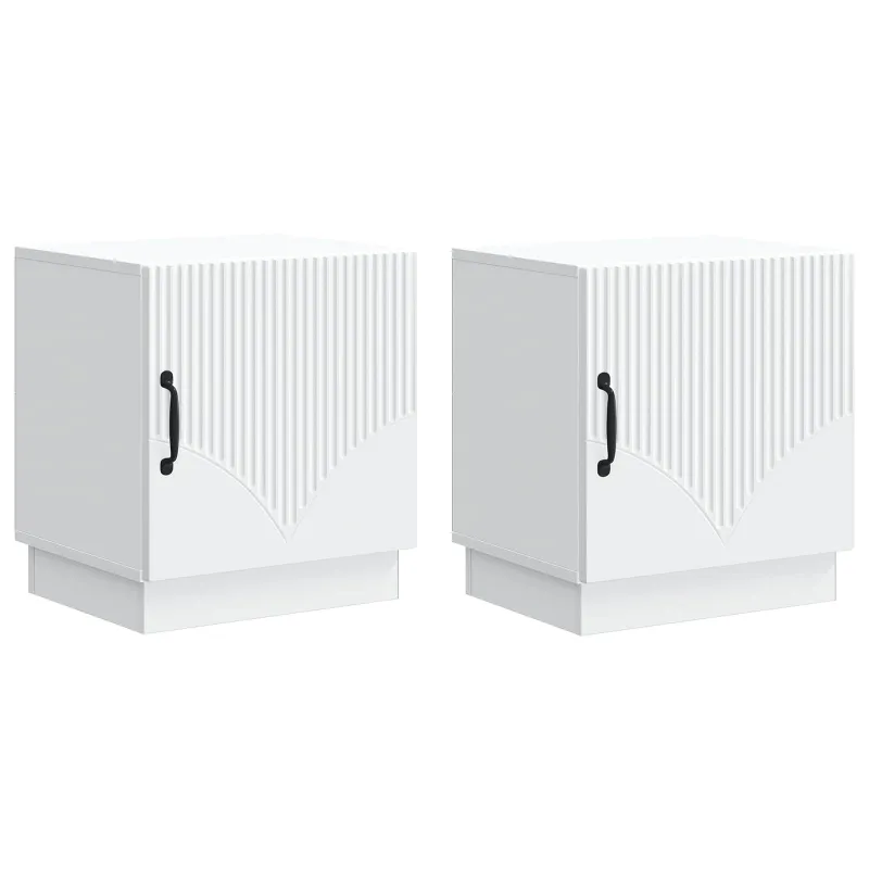 Naktinis staliukas 2 pcs Balta 43 x 34,5 x 47 cm