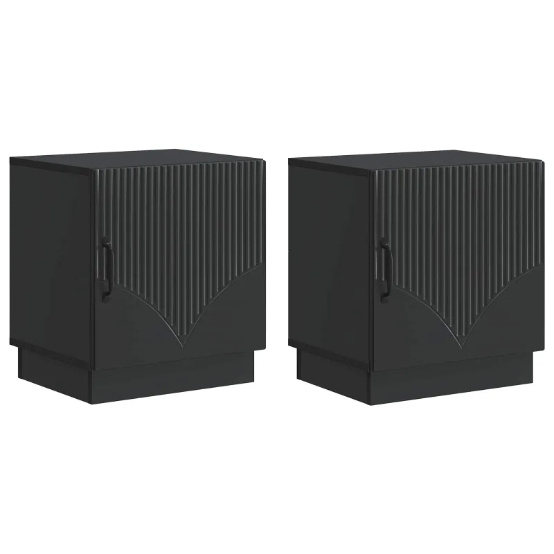 Naktinis staliukas 2 pcs Juoda 43 x 34,5 x 47 cm