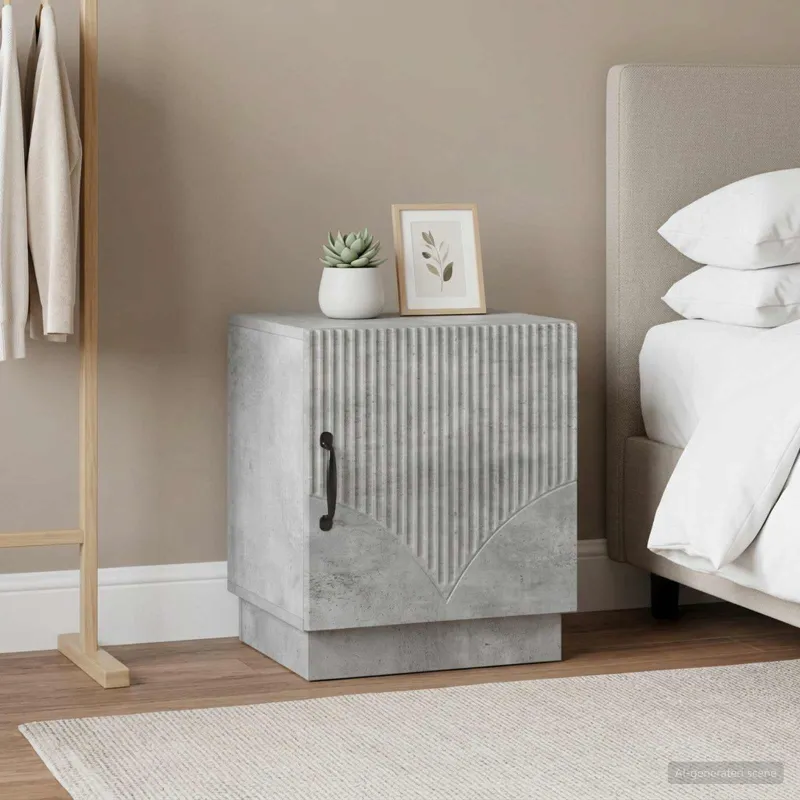 Naktinis staliukas 2 pcs Betono pilka 43 x 34,5 x 47 cm