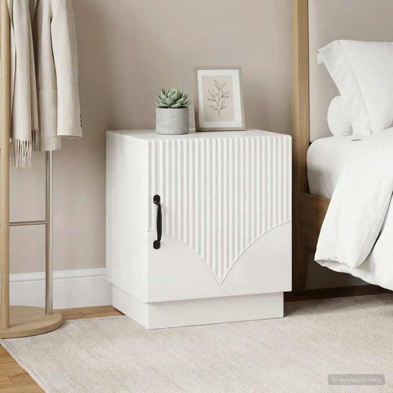 Naktinis staliukas 2 pcs Itin blizgi balta 43 x 34,5 x 47 cm