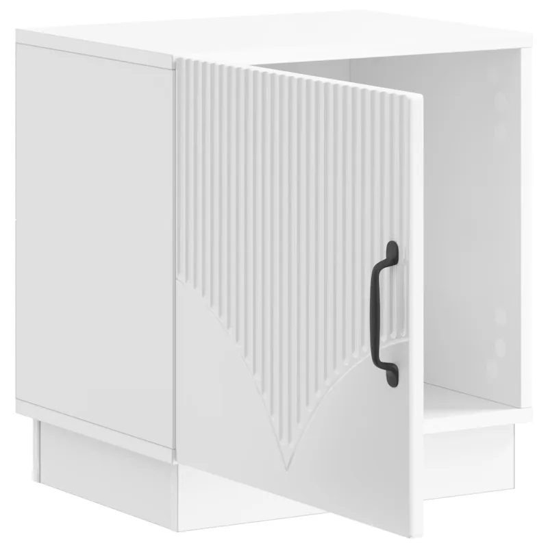 Naktinis staliukas 2 pcs Itin blizgi balta 43 x 34,5 x 47 cm