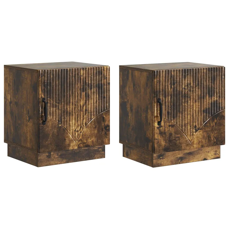 Naktinis staliukas 2 pcs Dūminio ąžuolo 43 x 34,5 x 47 cm