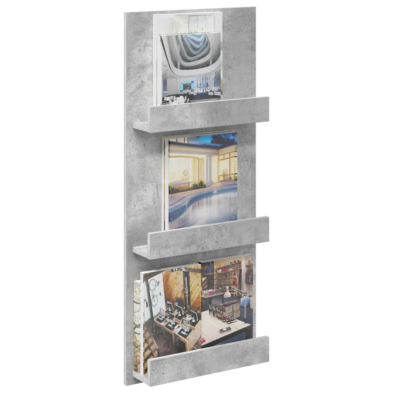 Žurnalų stovas Betono pilka 43 x 11 x 102 cm Apdirbta mediena