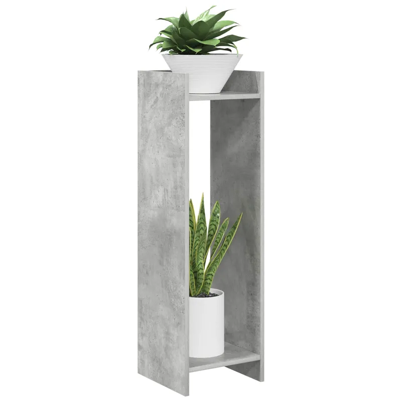 Augalų stovas su lentyna 2 pcs Betono Pilka 30 x 30 x 100 cm