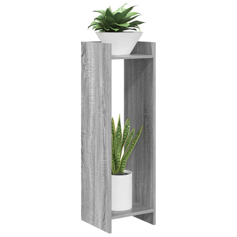 Augalų stovas su lentyna 2 pcs Pilka Sonoma 30 x 30 x 100 cm