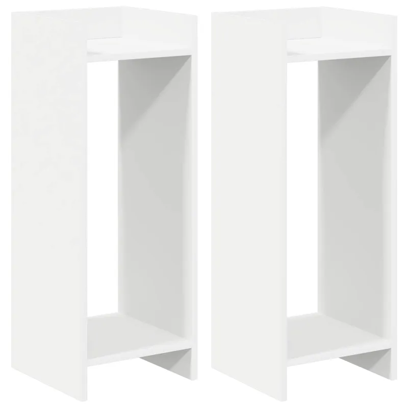 Augalų stovas 2 pcs Baltas 30 x 30 x 80 cm Dirbtinė mediena