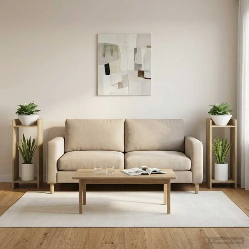 Augalų stovas su lentyna 2 pcs Sonoma ąžuolas 30 x 30 x 80 cm